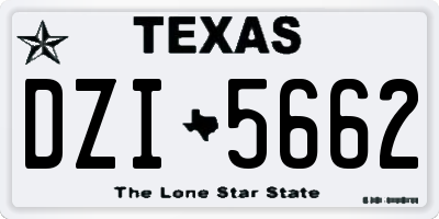 TX license plate DZI5662