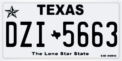 TX license plate DZI5663