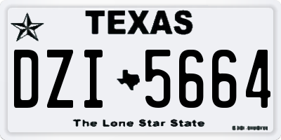 TX license plate DZI5664