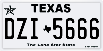 TX license plate DZI5666