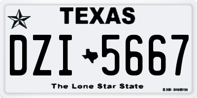 TX license plate DZI5667
