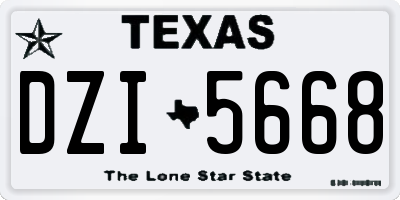TX license plate DZI5668