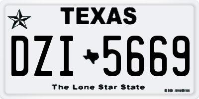 TX license plate DZI5669