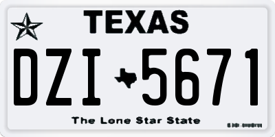 TX license plate DZI5671