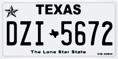 TX license plate DZI5672