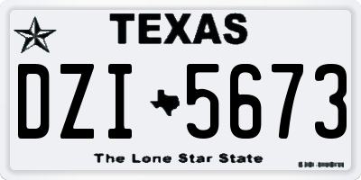 TX license plate DZI5673