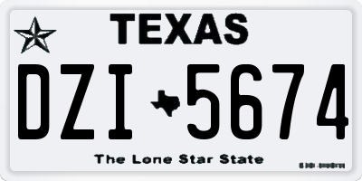 TX license plate DZI5674