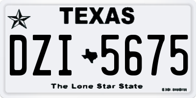 TX license plate DZI5675