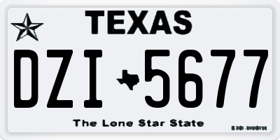 TX license plate DZI5677