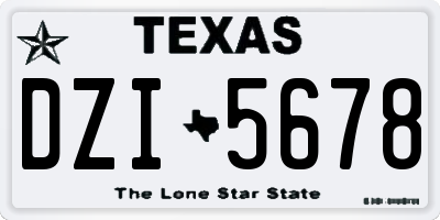 TX license plate DZI5678