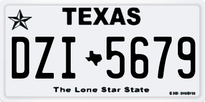 TX license plate DZI5679