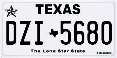 TX license plate DZI5680