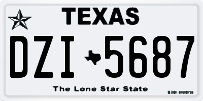 TX license plate DZI5687