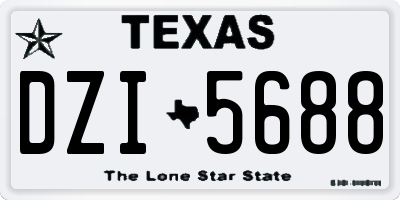 TX license plate DZI5688