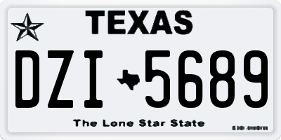 TX license plate DZI5689