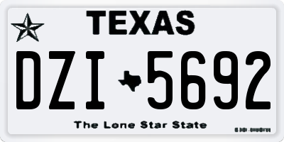TX license plate DZI5692