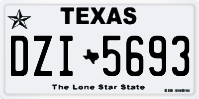 TX license plate DZI5693