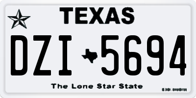 TX license plate DZI5694