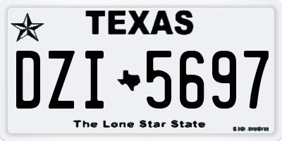 TX license plate DZI5697
