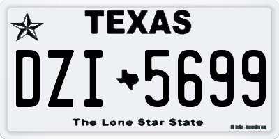 TX license plate DZI5699