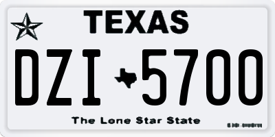 TX license plate DZI5700