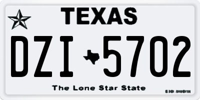 TX license plate DZI5702