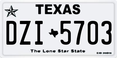 TX license plate DZI5703