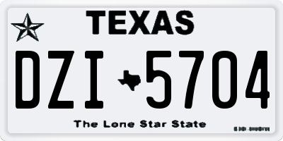 TX license plate DZI5704