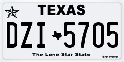 TX license plate DZI5705