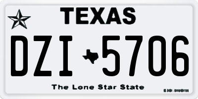 TX license plate DZI5706