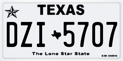 TX license plate DZI5707