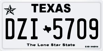 TX license plate DZI5709