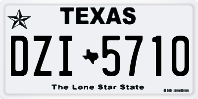 TX license plate DZI5710