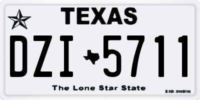 TX license plate DZI5711