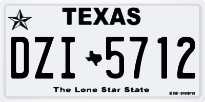 TX license plate DZI5712