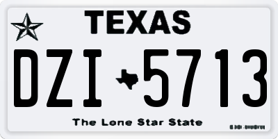 TX license plate DZI5713