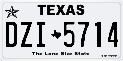 TX license plate DZI5714