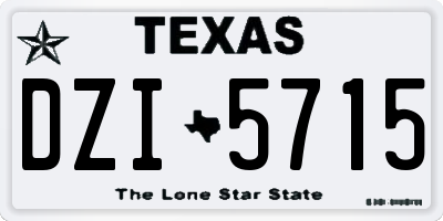 TX license plate DZI5715