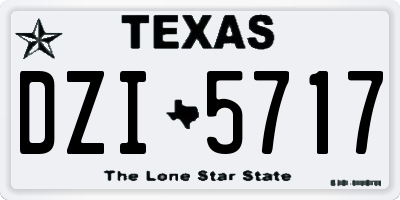 TX license plate DZI5717