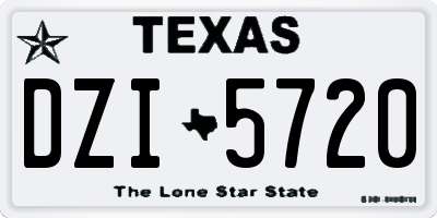 TX license plate DZI5720