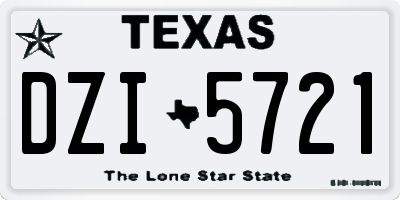 TX license plate DZI5721