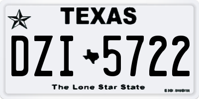 TX license plate DZI5722