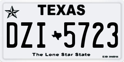 TX license plate DZI5723