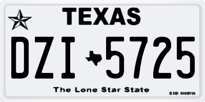 TX license plate DZI5725