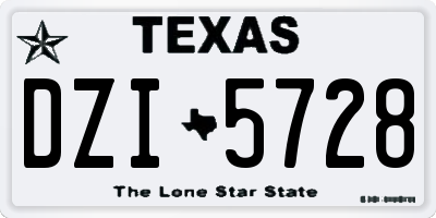TX license plate DZI5728