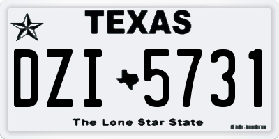 TX license plate DZI5731