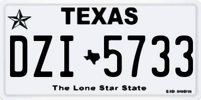 TX license plate DZI5733