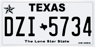 TX license plate DZI5734
