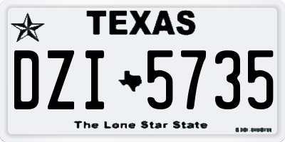 TX license plate DZI5735
