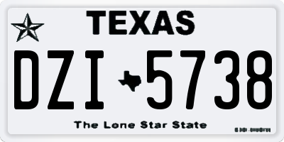 TX license plate DZI5738